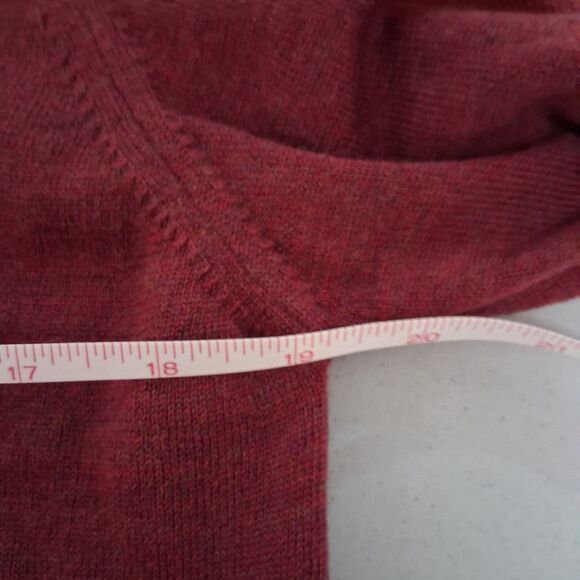 Merino Wool Men's Sweater Marco Fioni Collared Polo Size L Berry Red - Picture 11 of 13